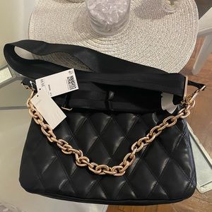 H&M HM Black Quilted Crossbody / Clutch